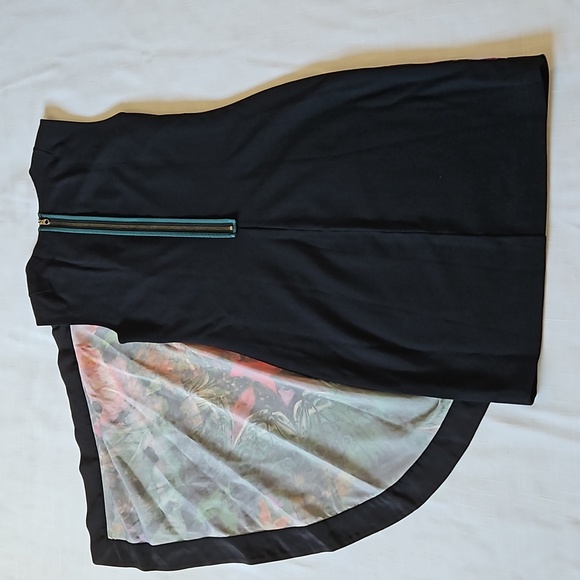 Ted Baker Reama Sheath Black Flowered Butterfly Front Mini Dress Size 0 - Picture 13 of 17